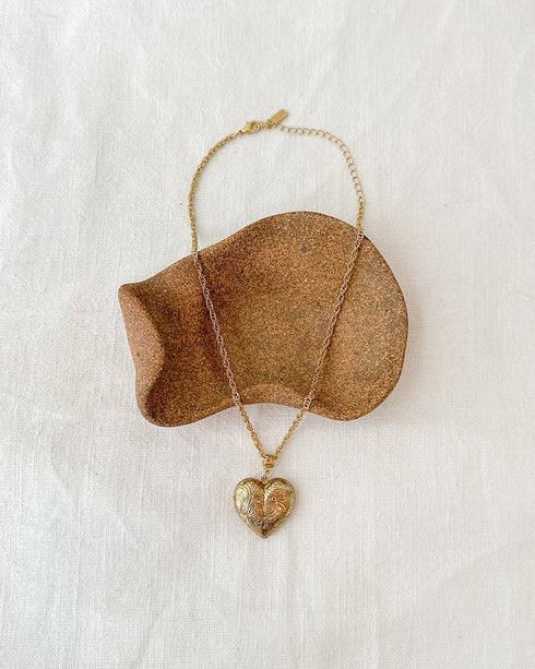 Etched Heart Necklace